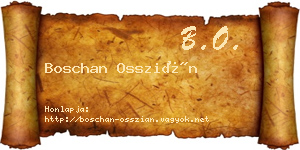 Boschan Osszián névjegykártya